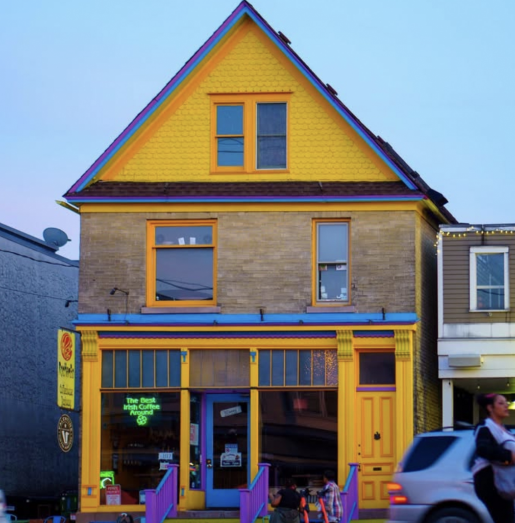 Colorful Rochambo coffeehouse on Milwaukee's east side.